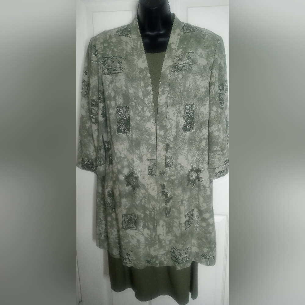 2pc Green Dress w/Jacket, R&M Richards by Karen Kwong, Size 10